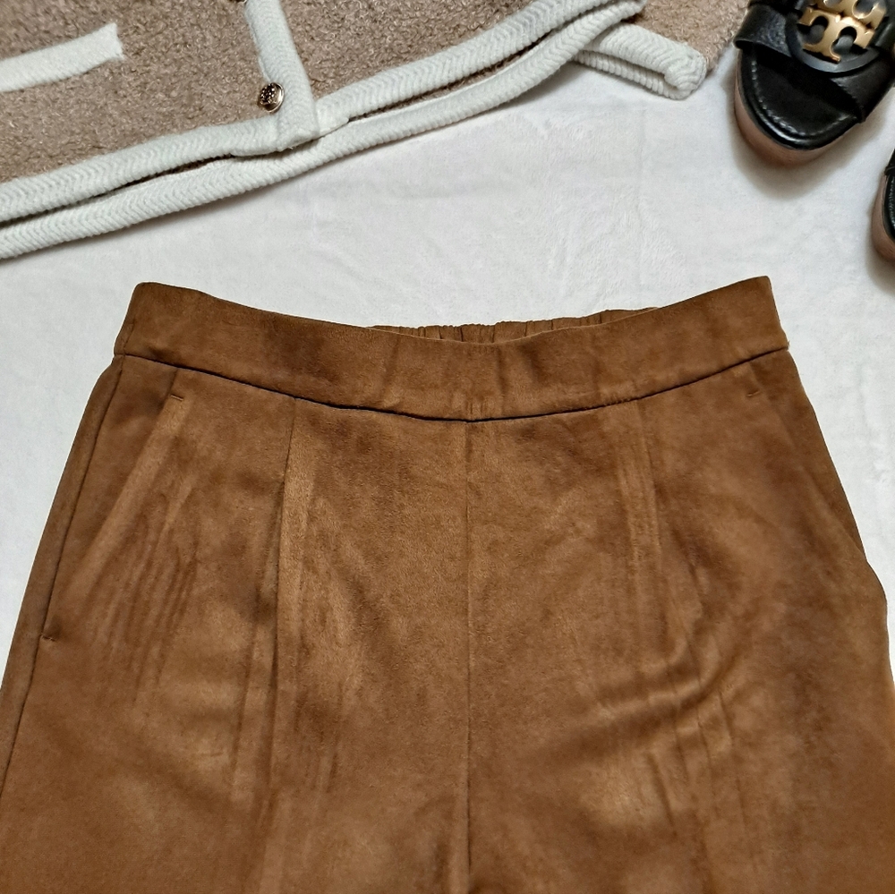 Ann Taylor Camel Brown Suede-Style Pants